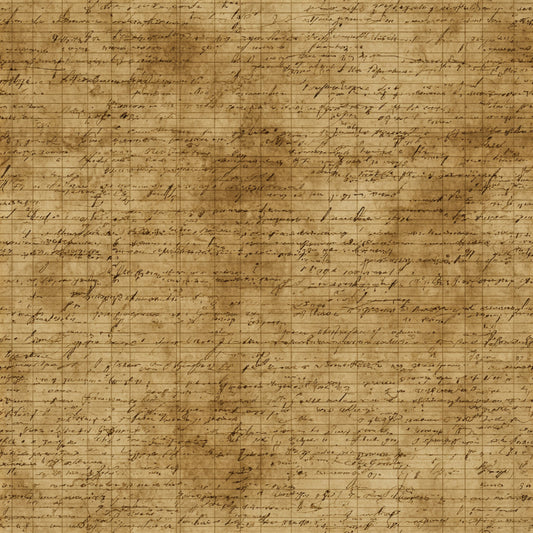Vintage Handwritten Script Pattern 9 Quilting Cotton Fabric