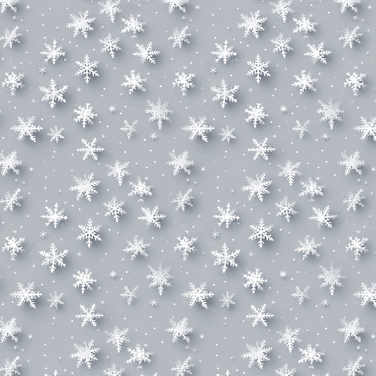 Vintage Icy Silver Christmas Pattern 5 Quilting Cotton Fabric