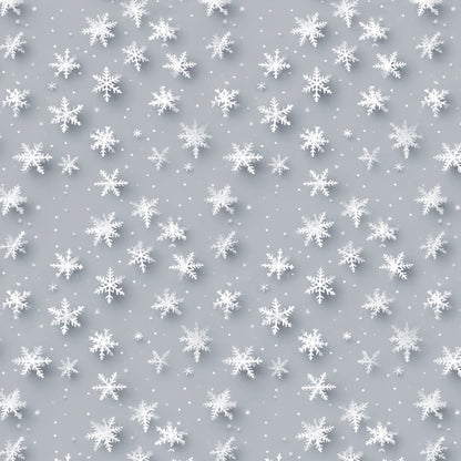 Vintage Icy Silver Christmas Pattern 5 Quilting Cotton Fabric
