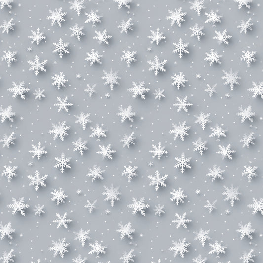 Vintage Icy Silver Christmas Pattern 5 Quilting Cotton Fabric