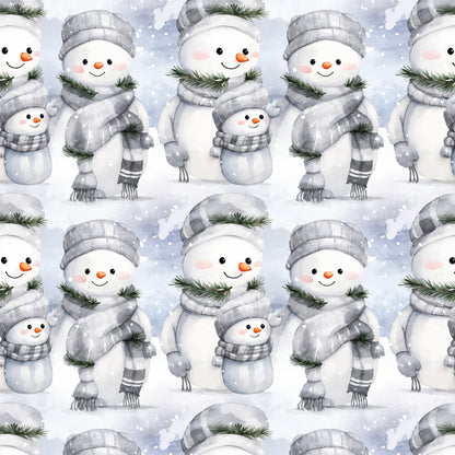 Vintage Icy Silver Christmas Pattern 6 Quilting Cotton Fabric