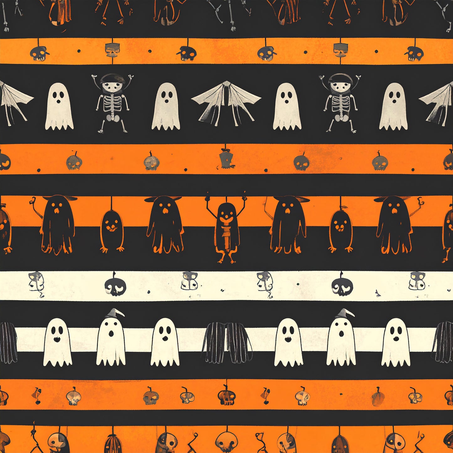 Vintage Midnight Halloween Pattern 14 Quilting Cotton Fabric
