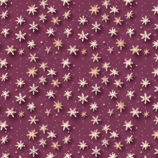 Vintage Plum Christmas Pattern 5 Quilting Cotton Fabric
