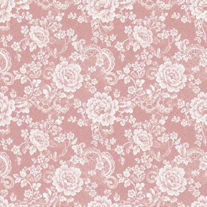 Vintage Rose Lace Pattern 1 Quilting Cotton Fabric