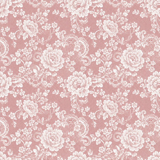 Vintage Rose Lace Pattern 1 Quilting Cotton Fabric