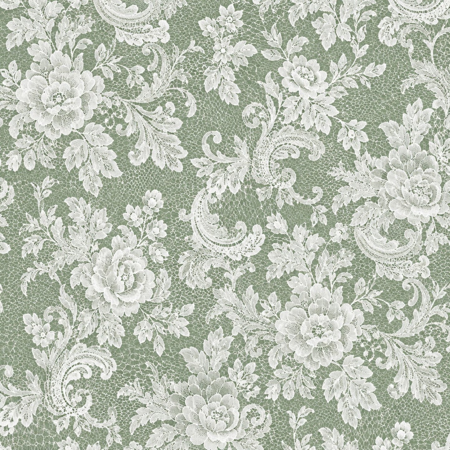 Vintage Rose Lace Pattern 10 Quilting Cotton Fabric