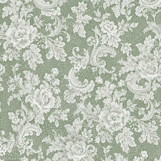 Vintage Rose Lace Pattern 10 Quilting Cotton Fabric