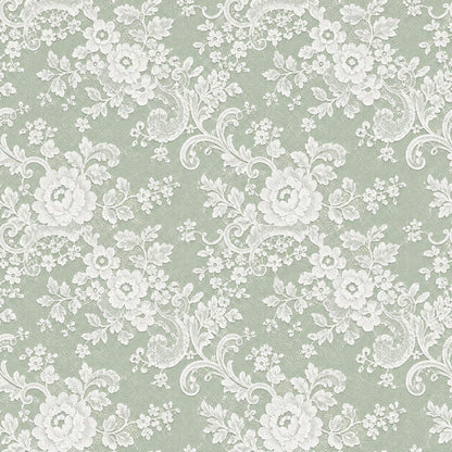Vintage Rose Lace Pattern 13 Quilting Cotton Fabric
