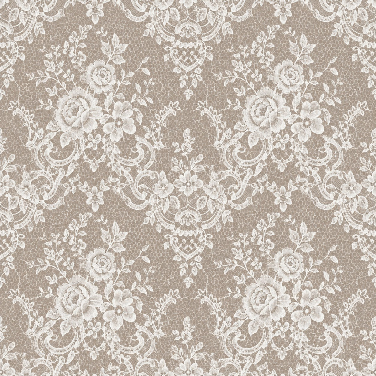 Vintage Rose Lace Pattern 14 Quilting Cotton Fabric