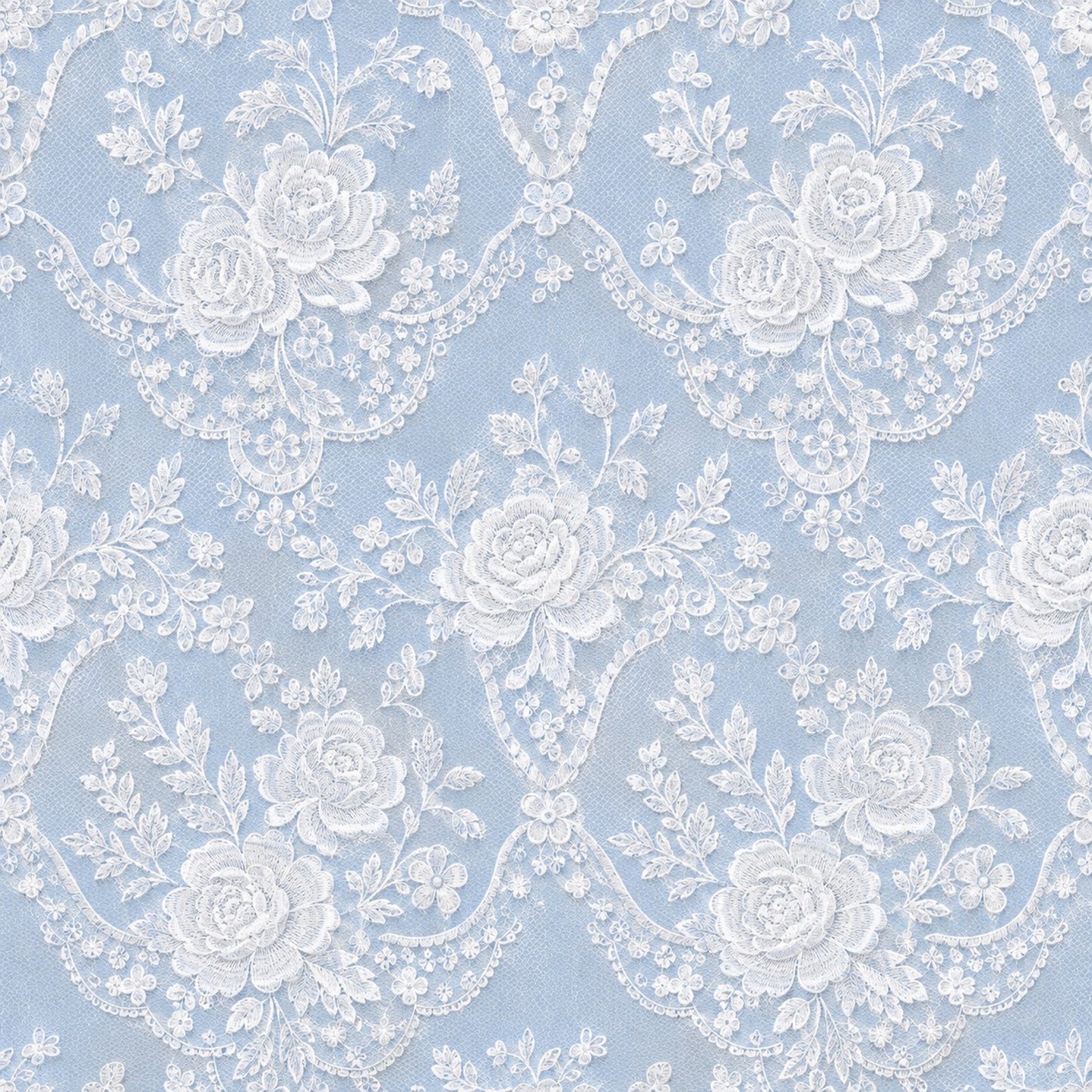 Vintage Rose Lace Pattern 15 Quilting Cotton Fabric