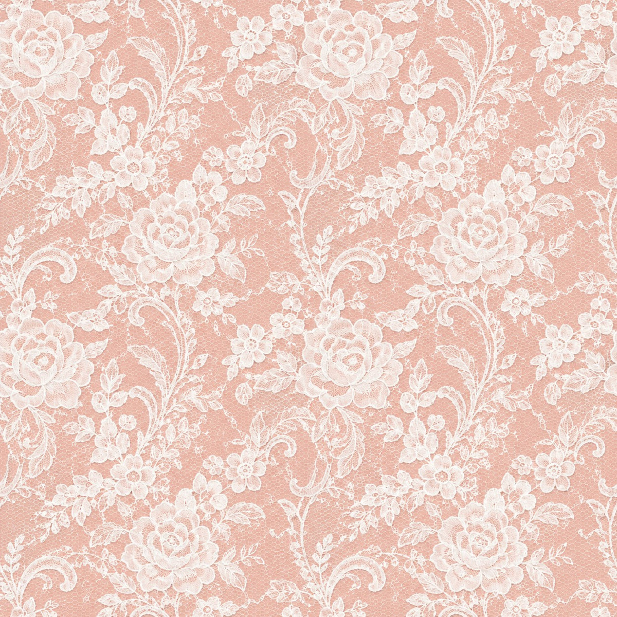 Vintage Rose Lace Pattern 2 Quilting Cotton Fabric