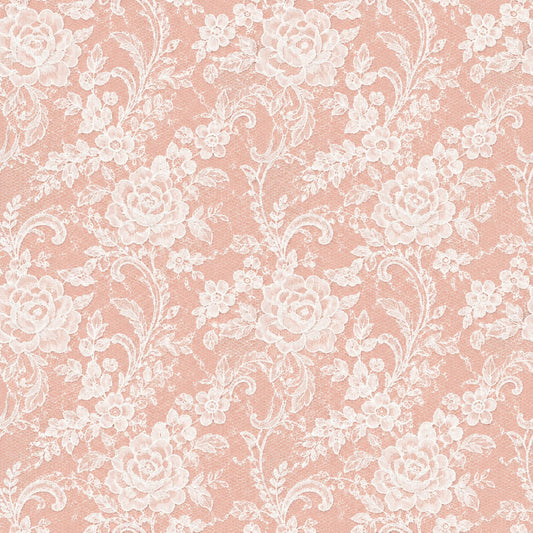 Vintage Rose Lace Pattern 2 Quilting Cotton Fabric