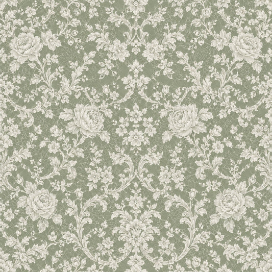 Vintage Rose Lace Pattern 3 Quilting Cotton Fabric