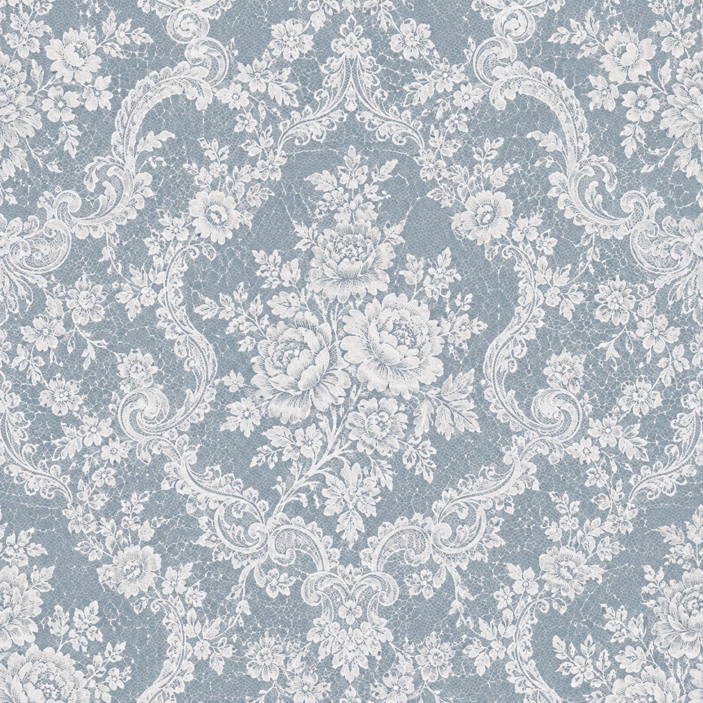 Vintage Rose Lace Pattern 4 Quilting Cotton Fabric