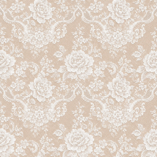 Vintage Rose Lace Pattern 5 Quilting Cotton Fabric