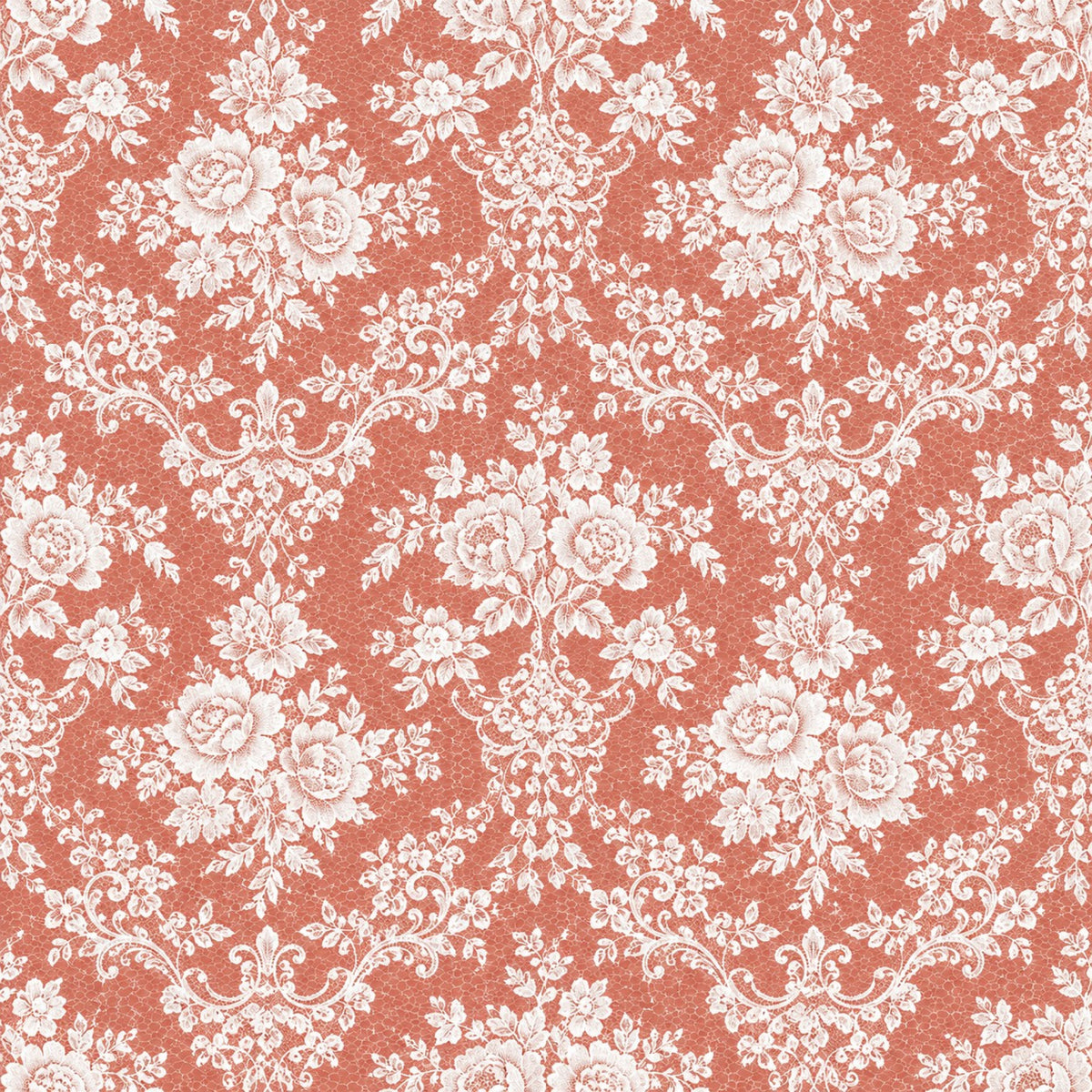 Vintage Rose Lace Pattern 6 Quilting Cotton Fabric