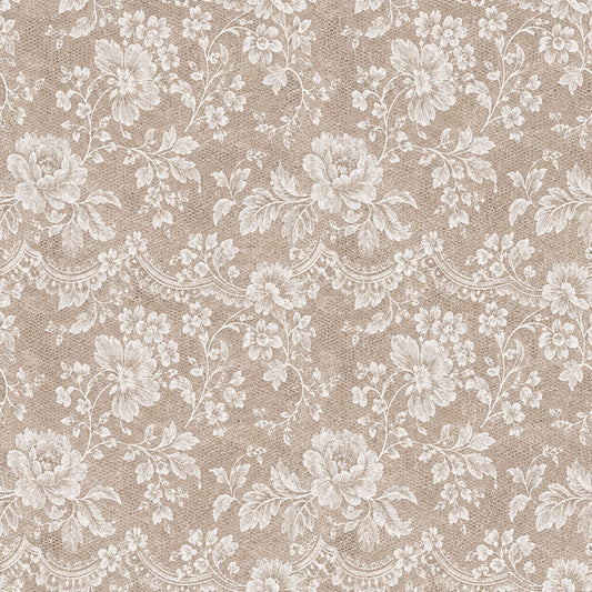 Vintage Rose Lace Pattern 8 Quilting Cotton Fabric