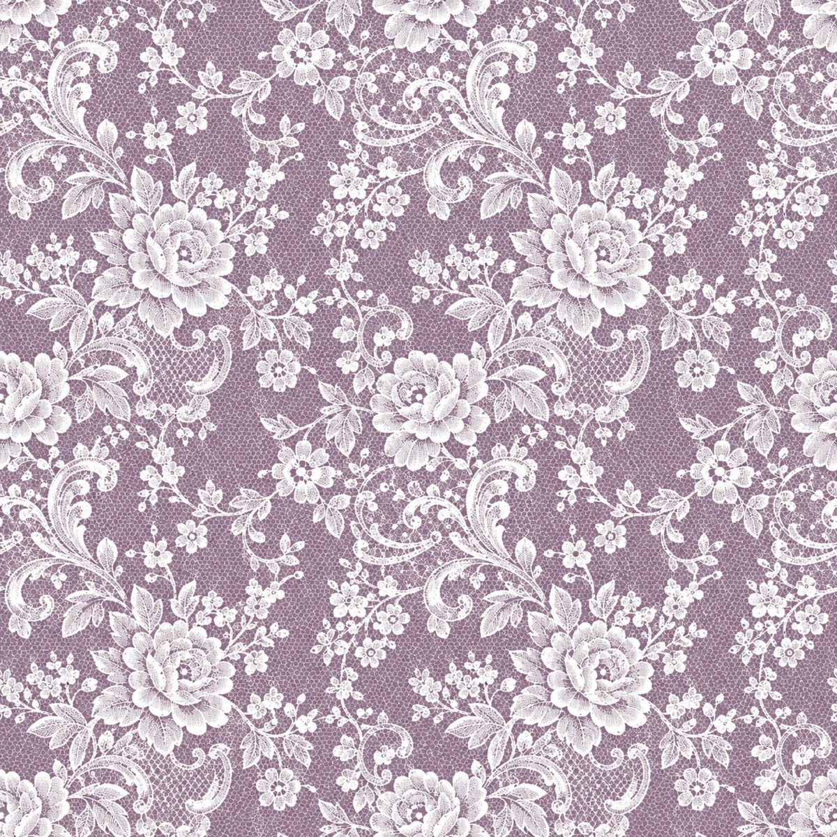 Vintage Rose Lace Pattern 9 Quilting Cotton Fabric