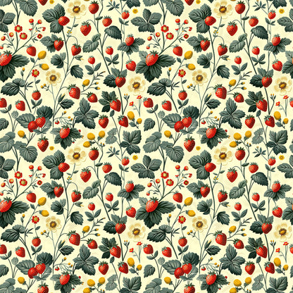 Vintage Strawberries Pattern 10 Quilting Cotton Fabric