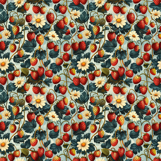 Vintage Strawberries Pattern 5 Quilting Cotton Fabric