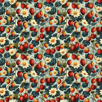 Vintage Strawberries Pattern 5 Quilting Cotton Fabric