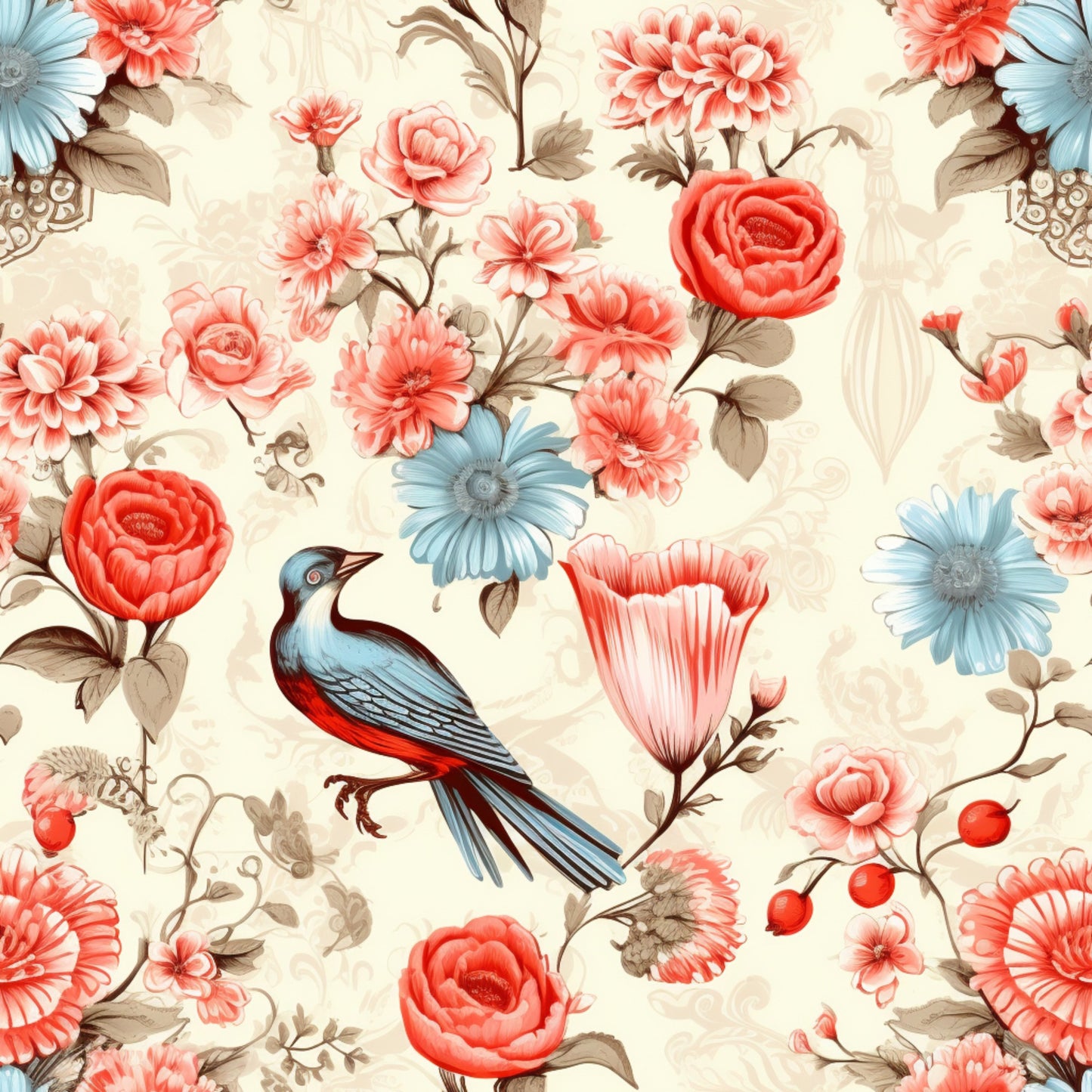 Vintage Valentines Day Pattern 11 Quilting Cotton Fabric