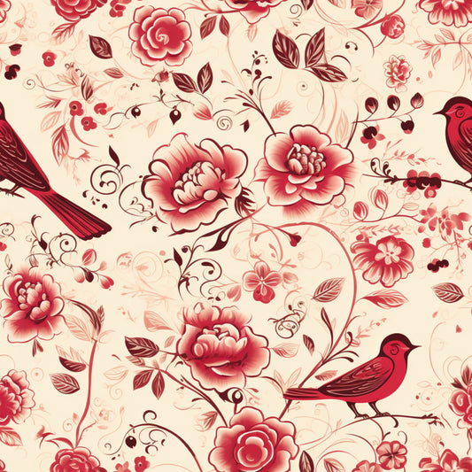 Vintage Valentines Day Pattern 12 Quilting Cotton Fabric