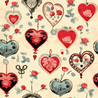 Vintage Valentines Day Pattern 20 Quilting Cotton Fabric