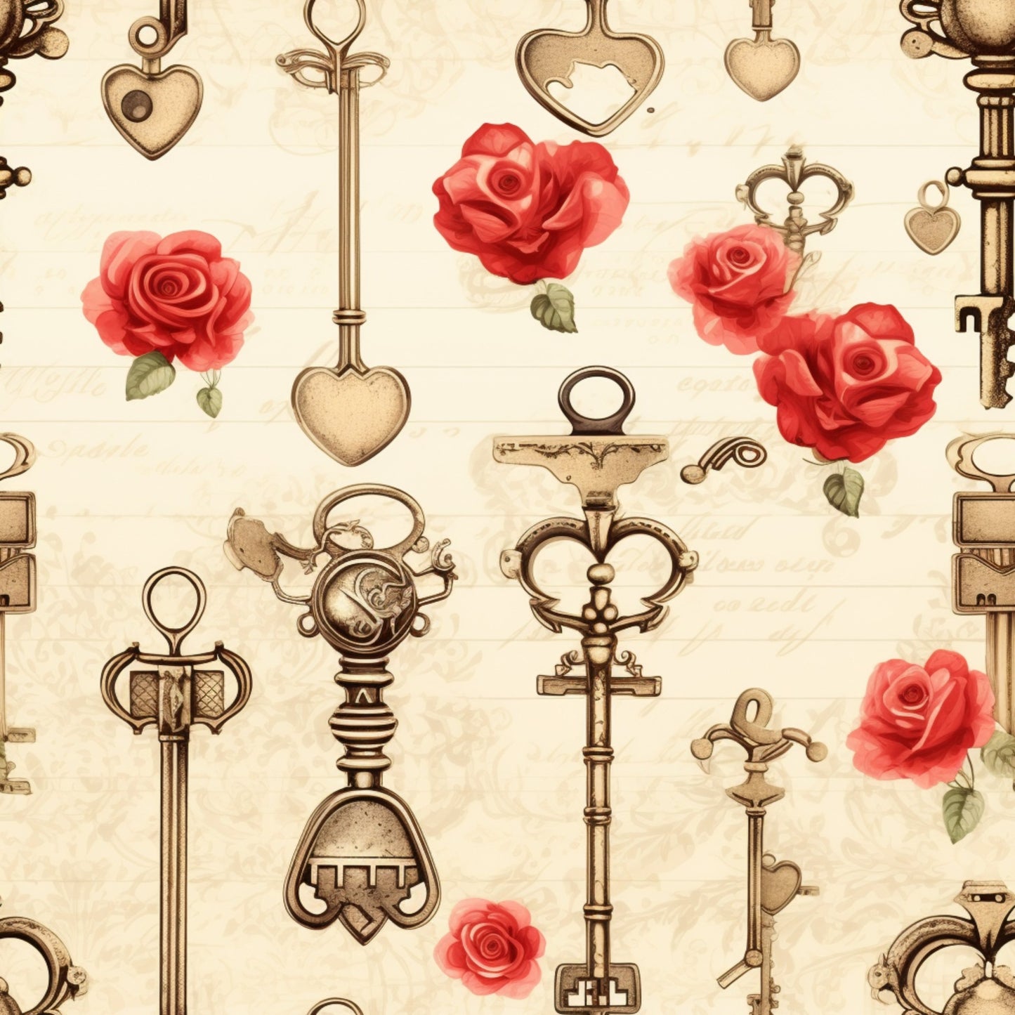 Vintage Valentines Day Pattern 24 Quilting Cotton Fabric