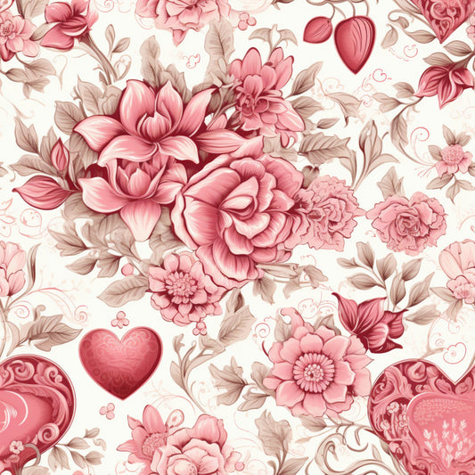 Vintage Valentines Day Pattern 7 Quilting Cotton Fabric