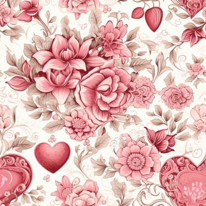 Vintage Valentines Day Pattern 7 Quilting Cotton Fabric