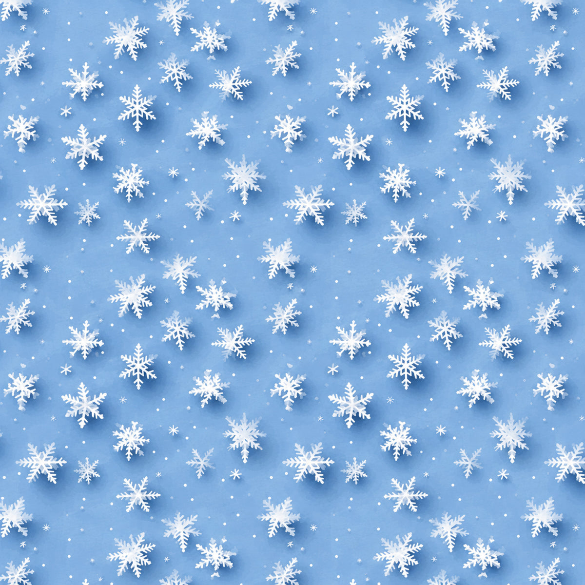 Vintage Winter Blue Christmas Pattern 5 Quilting Cotton Fabric