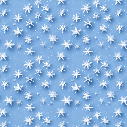Vintage Winter Blue Christmas Pattern 5 Quilting Cotton Fabric