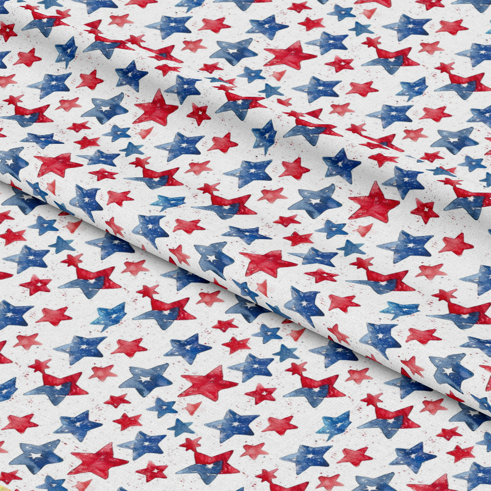 Watercolor 4th of July Pattern 1 Quilting Cotton Fabric