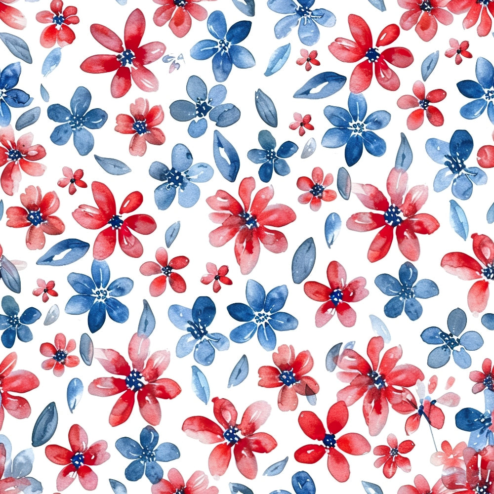 Watercolor 4th of July Pattern 12 Quilting Cotton Fabric