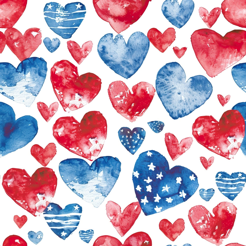 Watercolor 4th of July Pattern 13 Quilting Cotton Fabric