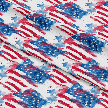 Watercolor 4th of July Pattern 2 Quilting Cotton Fabric