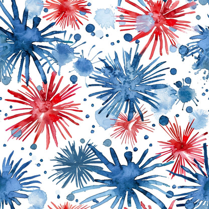 Watercolor 4th of July Pattern 7 Quilting Cotton Fabric