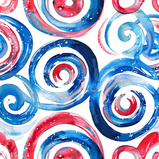 Watercolor 4th of July Pattern 8 Quilting Cotton Fabric