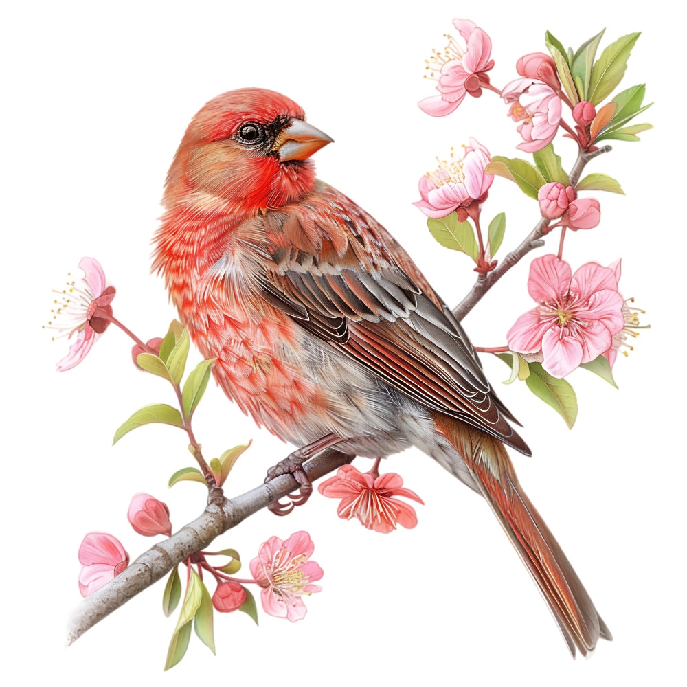 Watercolor Birds on a Branch Fabric Fabric Panel 30