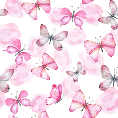 Watercolor Butterflies Pattern 1 Quilting Cotton Fabric