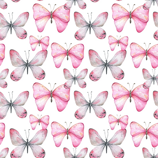 Watercolor Butterflies Pattern 4 Quilting Cotton Fabric