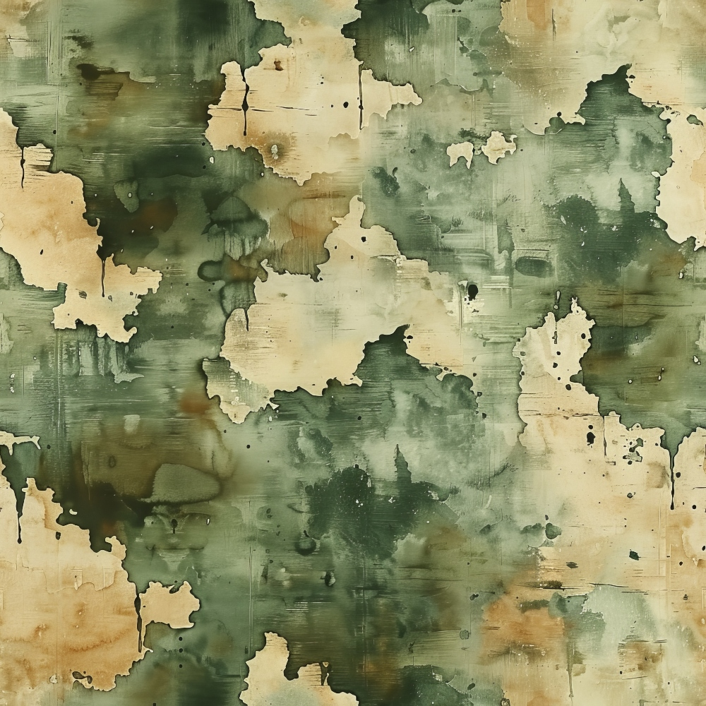 Watercolor Camouflage Grunge Pattern 6 Quilting Cotton Fabric