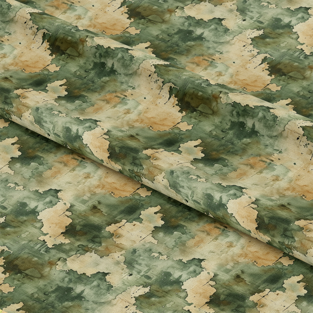 - Watercolor Camouflage Grunge Pattern 6 Quilting Cotton Fabric  
- fabric, cotton, quilting  
- green, beige, brown, tan, olive  
- camouflage, grunge, abstract, mottled  
- textile, material, yardage, soft, natural fiber