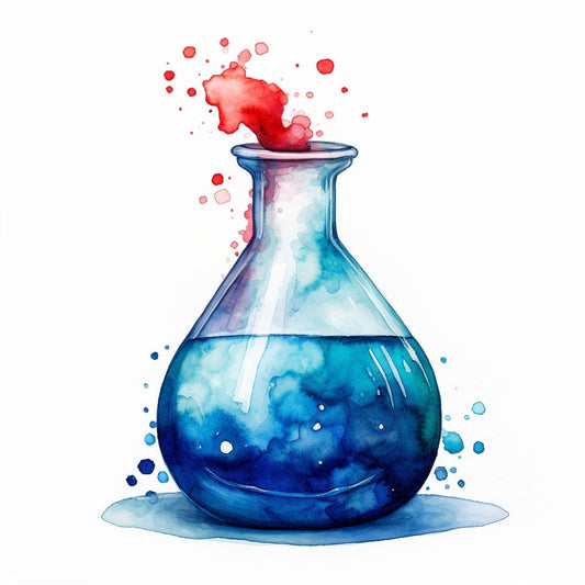 Watercolor Chemical Flask Fabric Panel 10