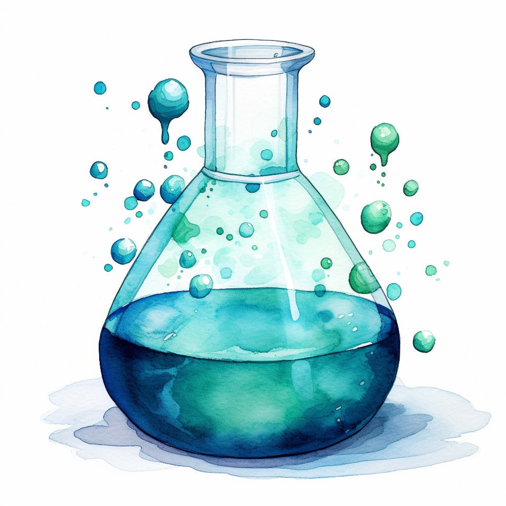 Watercolor Chemical Flask Fabric Panel 2
