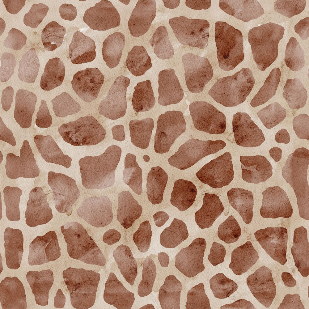 Watercolor Giraffe Print 2 Quilting Cotton Fabric, brown, beige, animal print, giraffe pattern, watercolor style, soft texture, quilting material, cotton textile, fabric yardage, natural tones, artistic design, premium quality cotton, sewing fabric, crafting material.