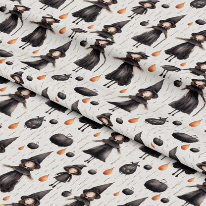 Watercolor Halloween Characters Pattern 20 Quilting Cotton Fabric
