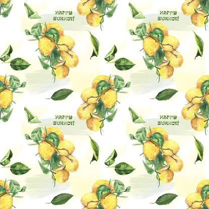 Watercolor Happy Sukkot Pattern 13 Quilting Cotton Fabric