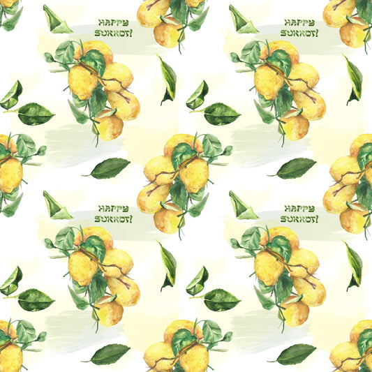 Watercolor Happy Sukkot Pattern 13 Quilting Cotton Fabric